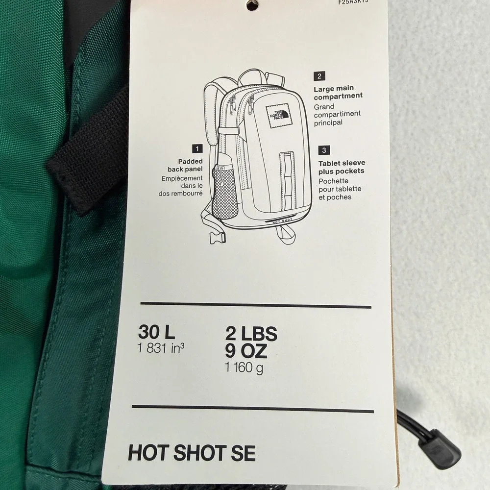 The North Face Hotshot Se 30L Backpack Evergreen/Hunter NEW
